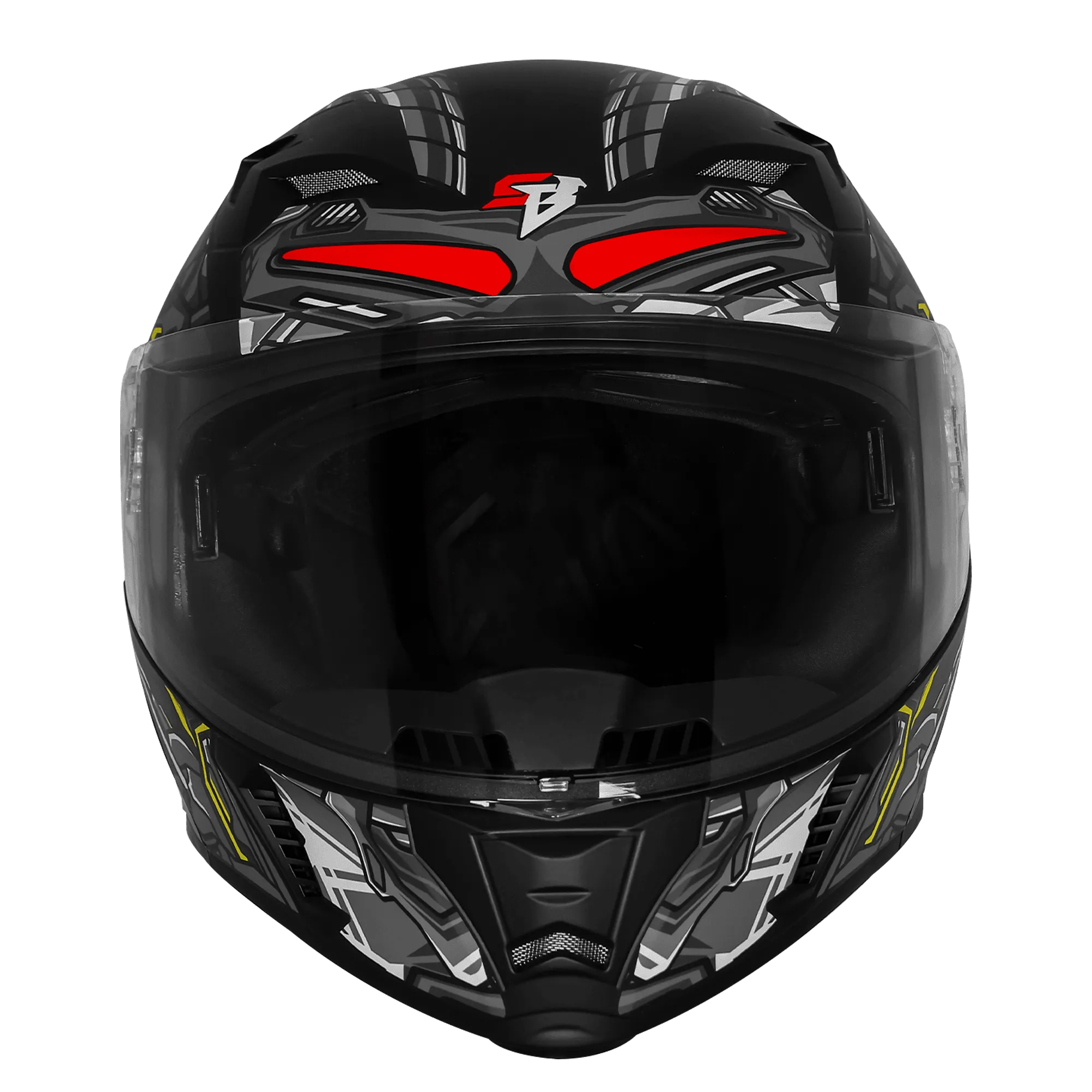 Steelbird Sba 20 Robo Black Gray Full Face Helmet