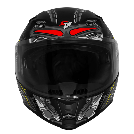 Steelbird Sba 20 Robo Black Gray Full Face Helmet