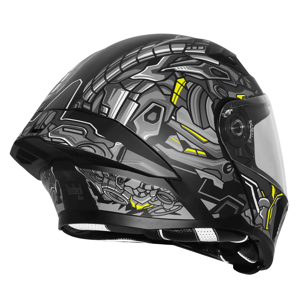 Steelbird Sba 20 Robo Black Gray Full Face Helmet
