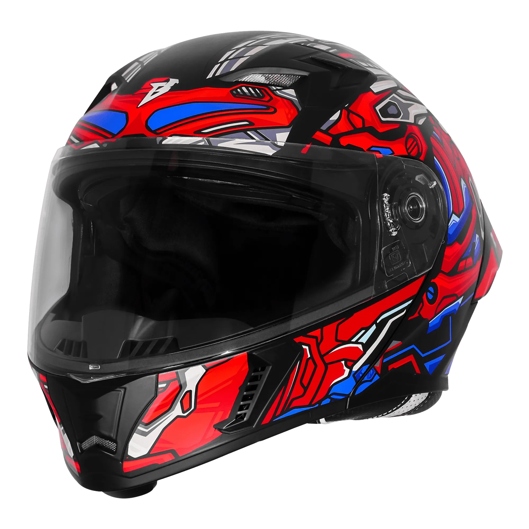 Steelbird Sba 20 Robo Black Red Full Face Helmet