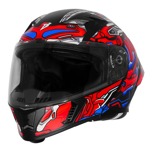Steelbird Sba 20 Robo Black Red Full Face Helmet
