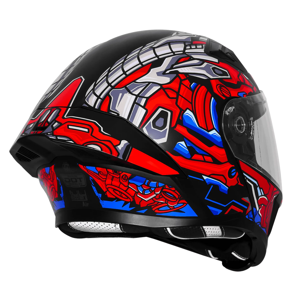 Steelbird Sba 20 Robo Black Red Full Face Helmet