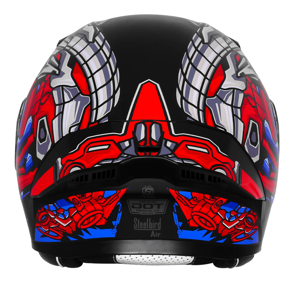 Steelbird Sba 20 Robo Black Red Full Face Helmet