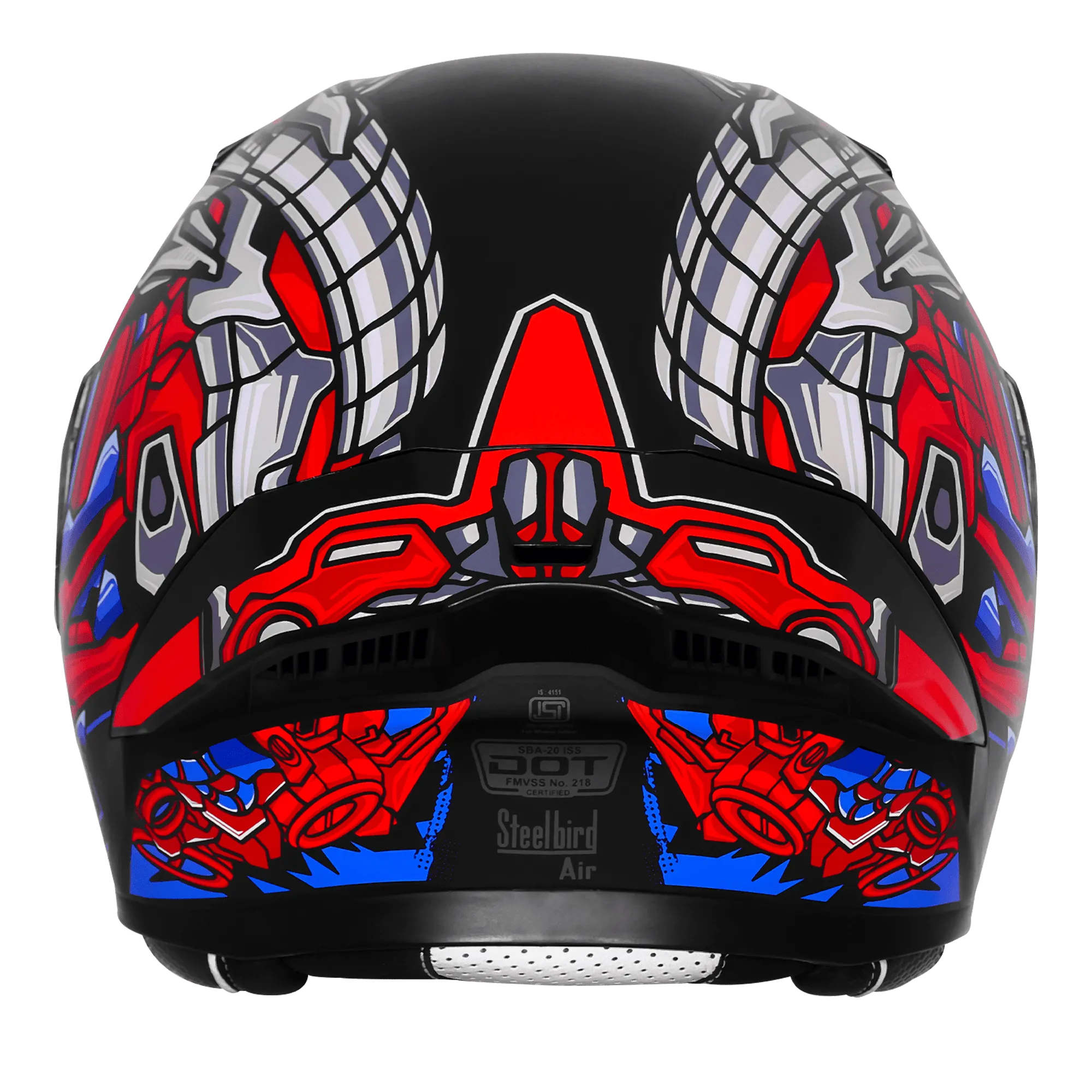 Steelbird Sba 20 Robo Black Red Full Face Helmet