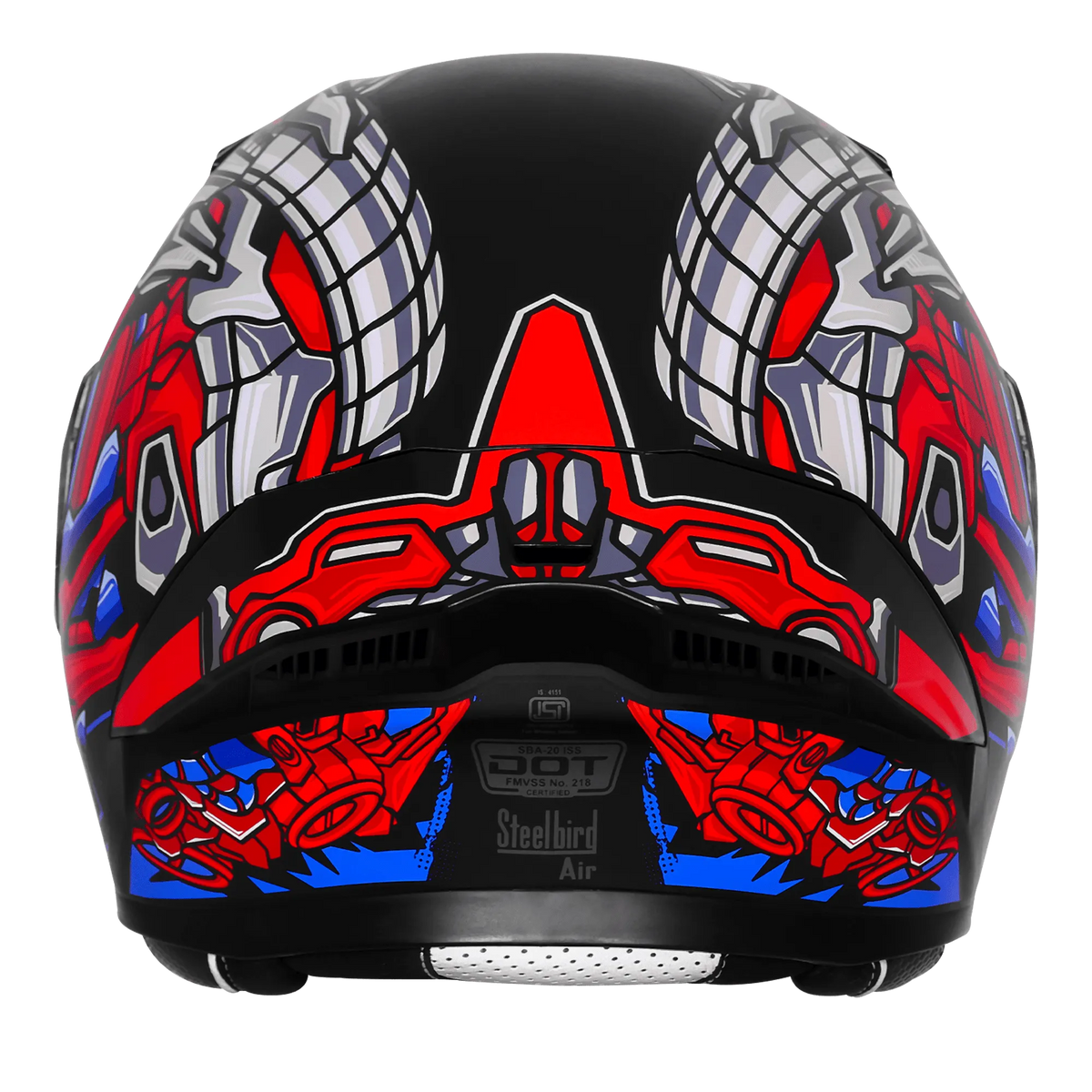 Steelbird Sba 20 Robo Black Red Full Face Helmet