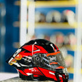 Steelbird Sba 20 Shield X Glossy Black Red Flip Up Helmet