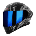 Steelbird Sba 20 Shield X Matt Black Grey Full Face Helmet