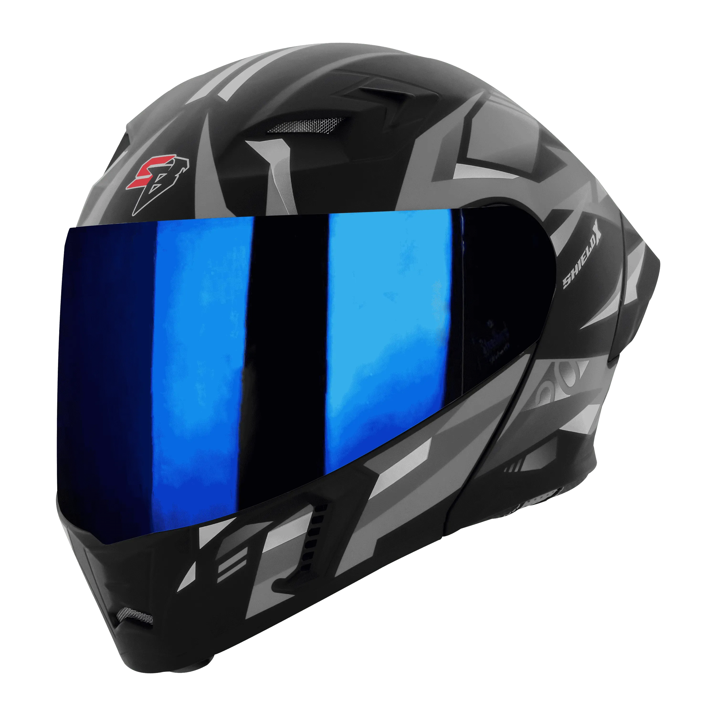 Steelbird Sba 20 Shield X Matt Black Grey Full Face Helmet