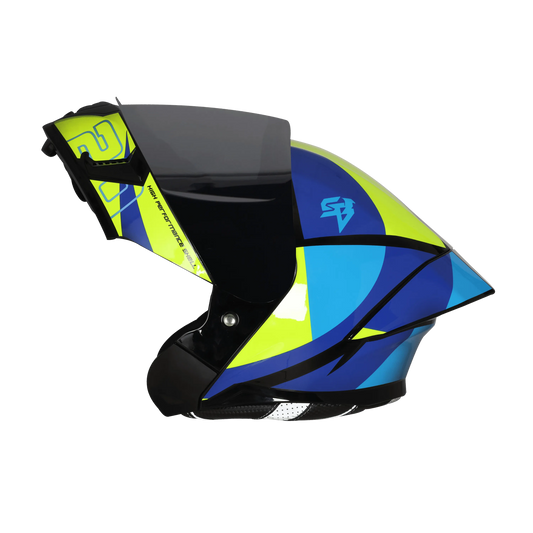 STEELBIRD Sba 20 Star Black Blue Flip up Helmet
