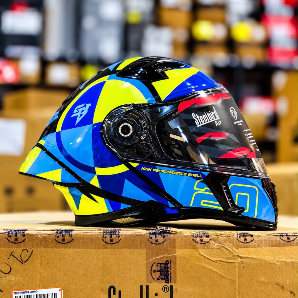 Steelbird Sba 20 Star Black Blue Flip Up Helmet
