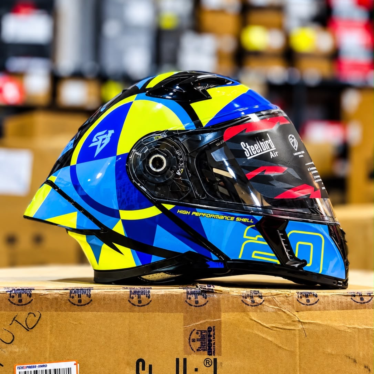 Steelbird Sba 20 Star Black Blue Flip Up Helmet