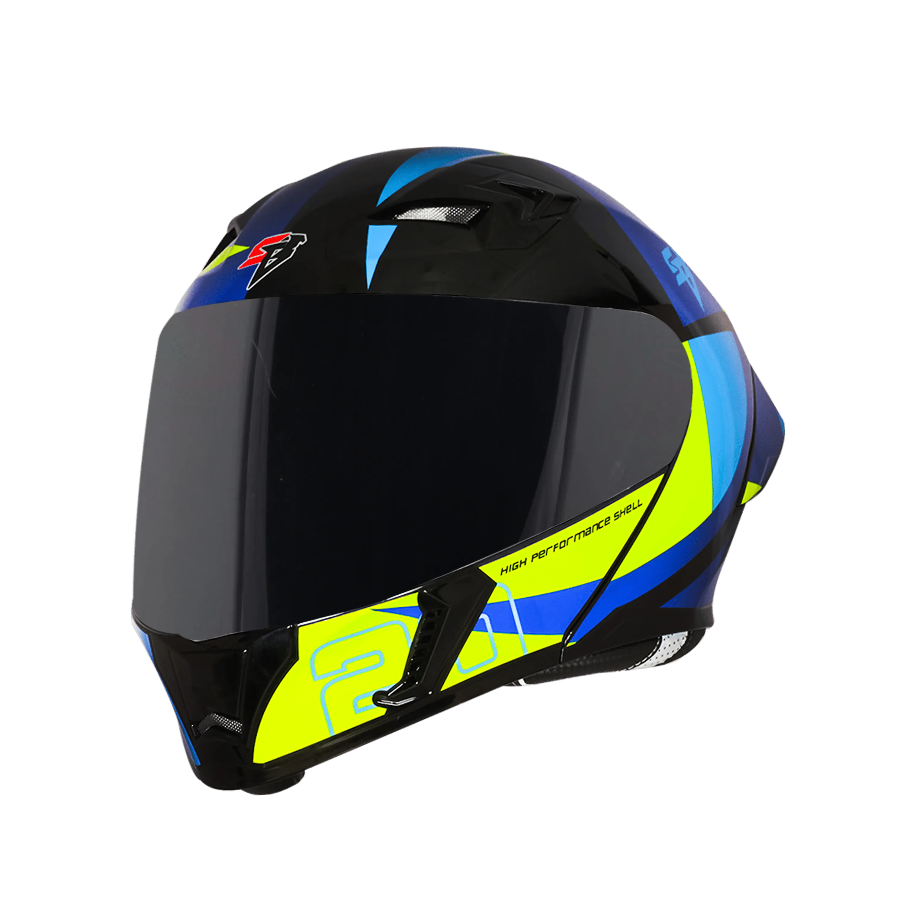STEELBIRD Sba 20 Star Black Blue Full Face Helmet