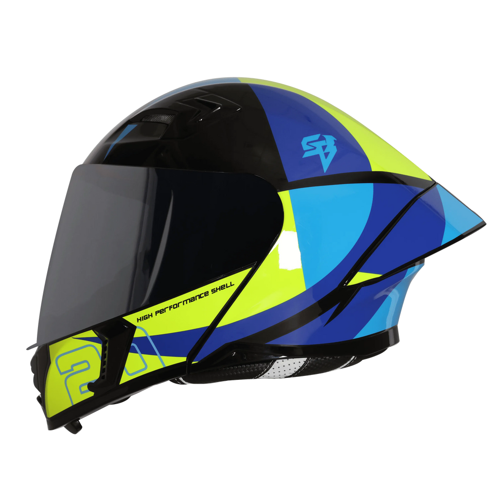 STEELBIRD Sba 20 Star Black Blue Full Face Helmet