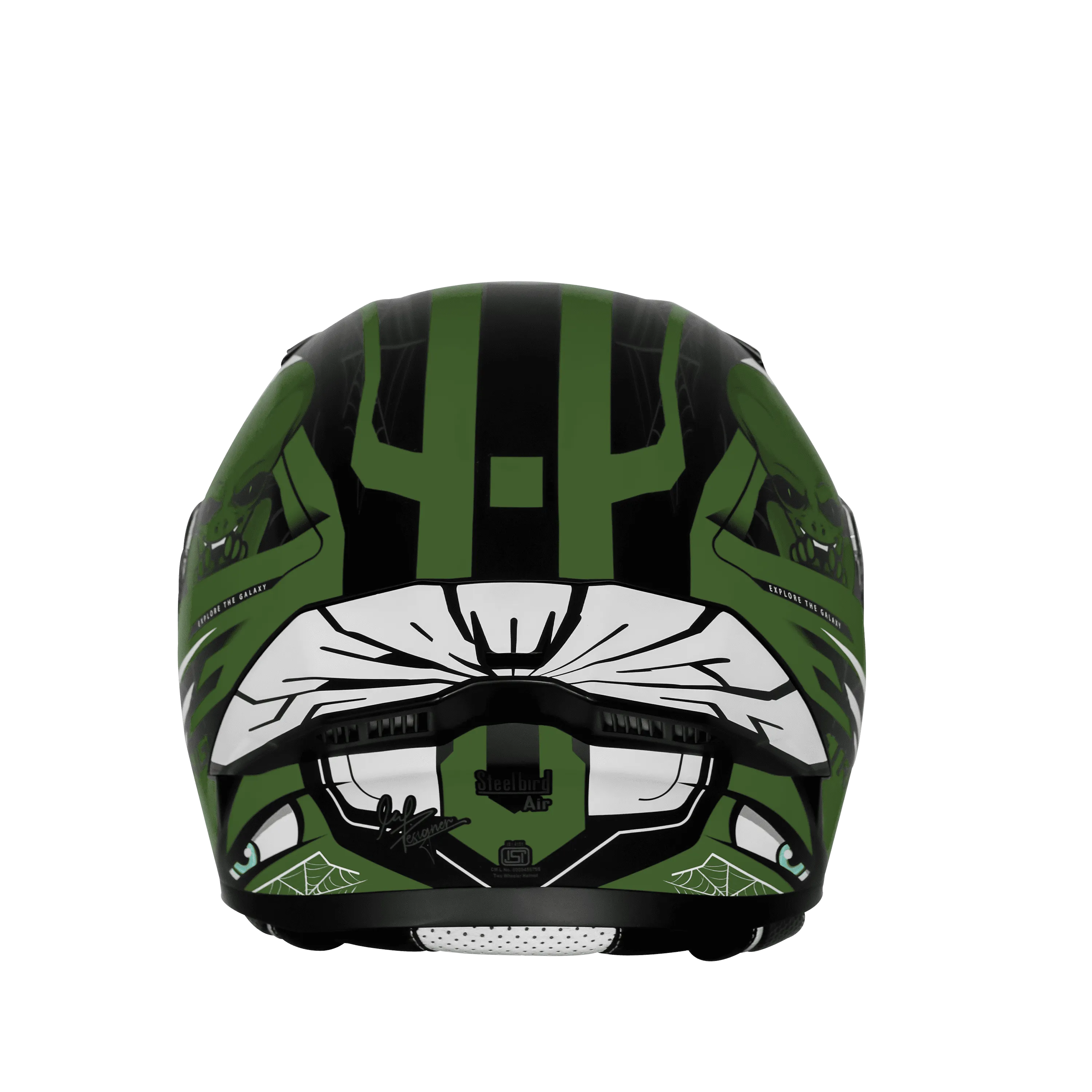 Steelbird Sba 20 Strance black Battle Green Flip Up Helmet