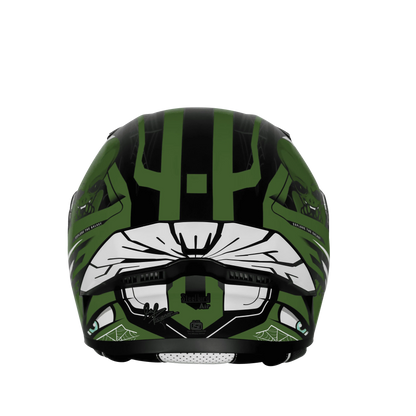 Steelbird Sba 20 Strance black Battle Green flip up helmet