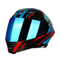 Steelbird Sba 20 Strance Black Cyan Green flip up helmet