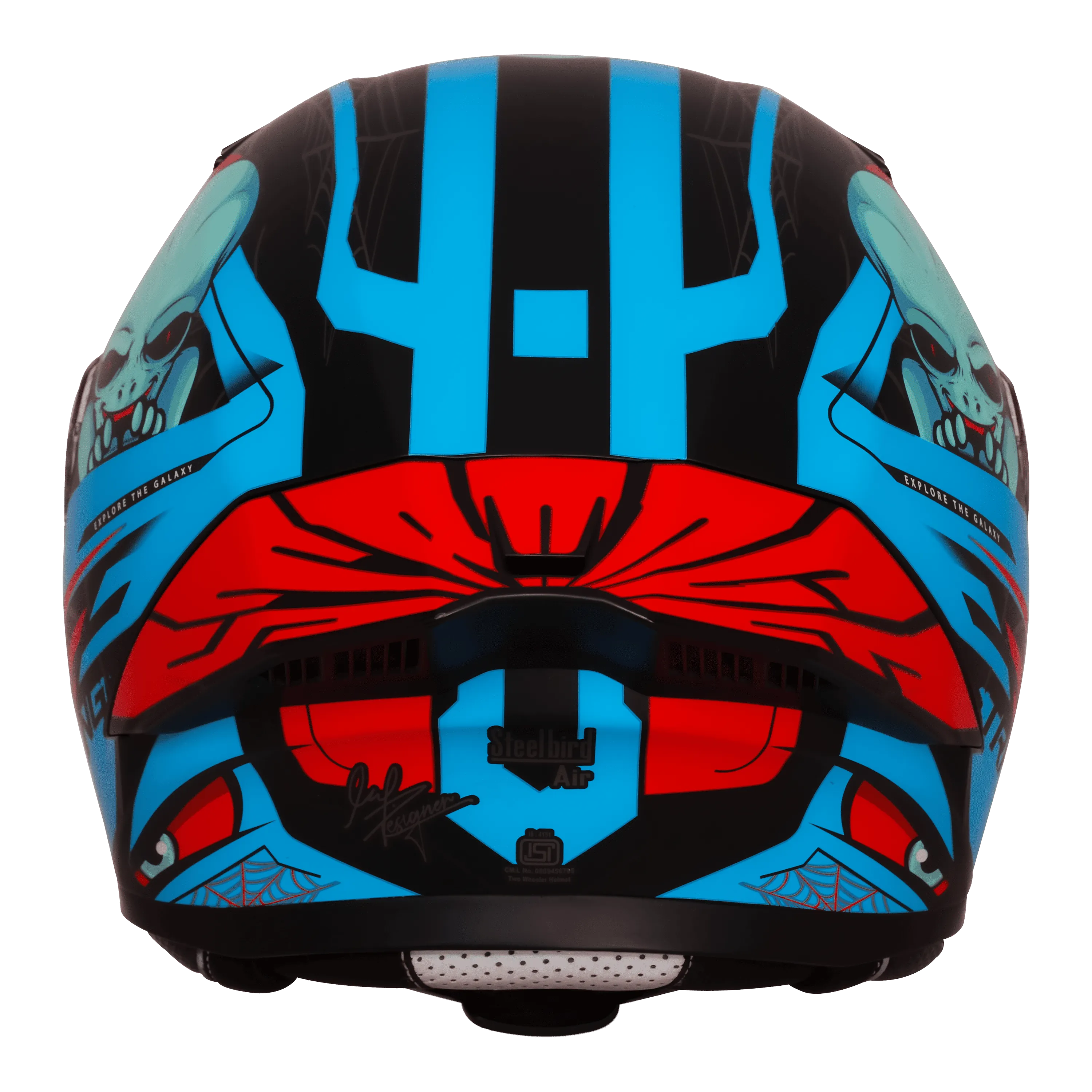 Steelbird Sba 20 Strance Black Cyan Green flip up helmet