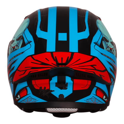 Steelbird Sba 20 Strance Black Cyan Green flip up helmet