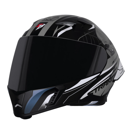 Steelbird Sba 20 Strance Black Gray Flip Up Helmet
