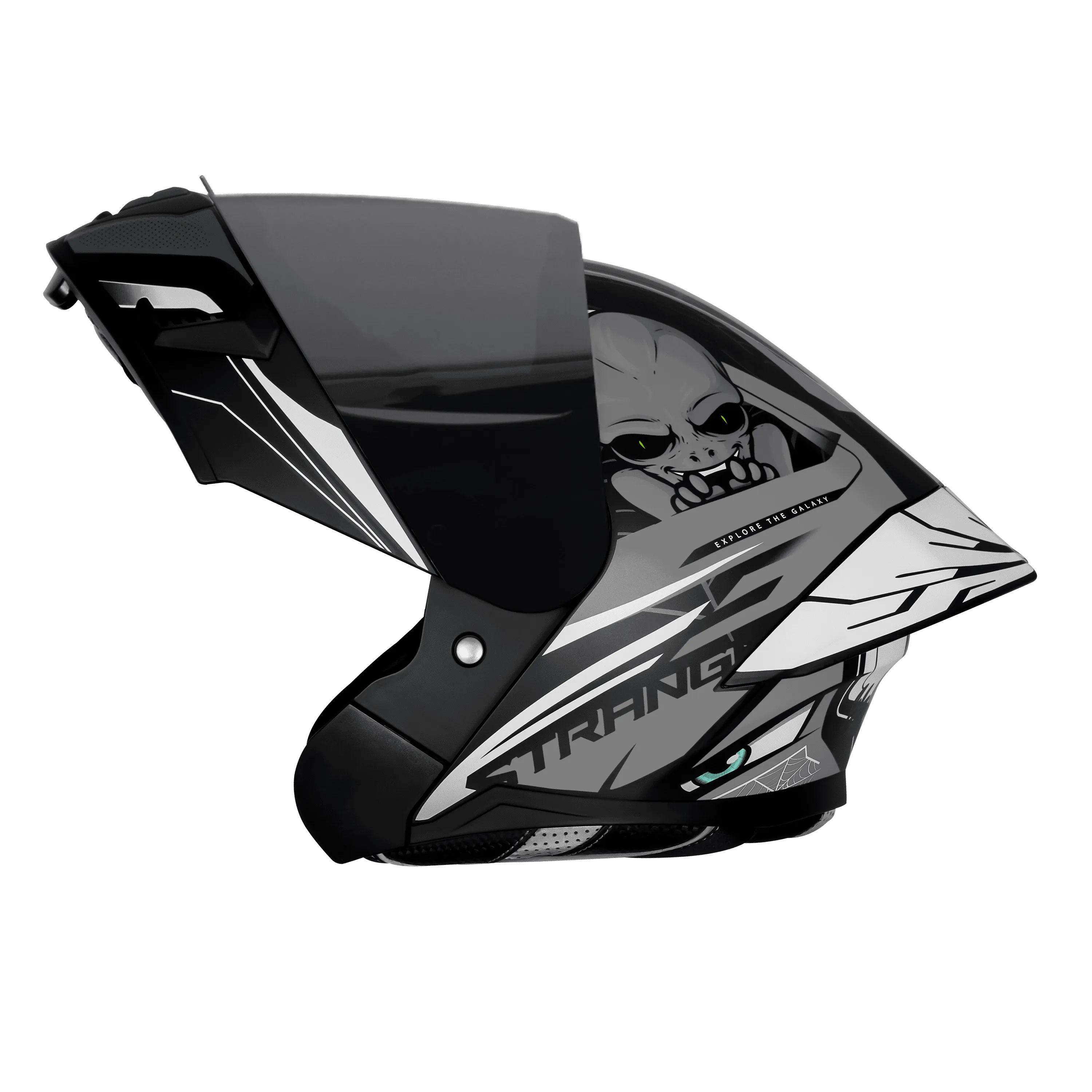 Steelbird Sba 20 Strance Black Gray Flip Up Helmet
