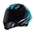 Steelbird Sba 20 Strance Black Jazz Blue Flip Up helmet
