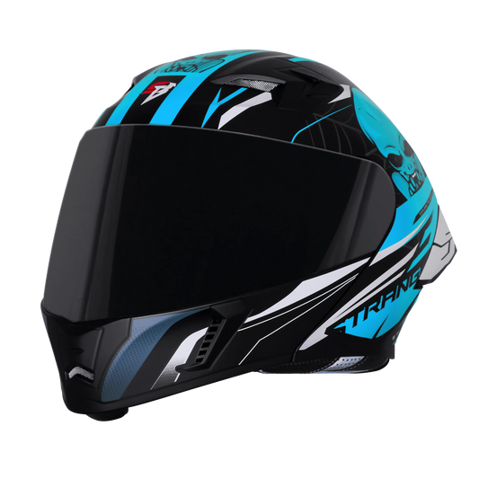 Steelbird Sba 20 Strance Black Jazz Blue Flip Up helmet