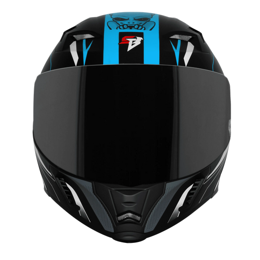 Steelbird Sba 20 Strance Black Jazz Blue Flip Up helmet