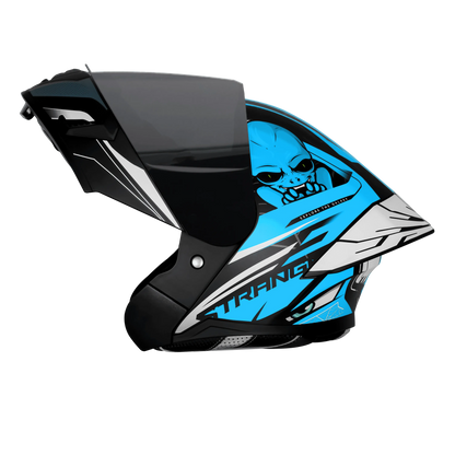 Steelbird Sba 20 Strance Black Jazz Blue Flip Up helmet