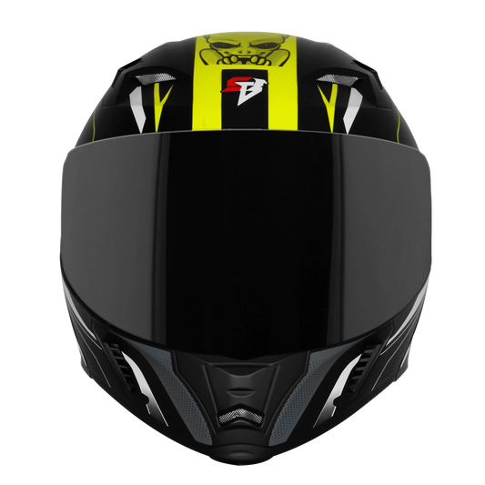 Steelbird Sba 20 Strance Black Neon Flip Up Helmet