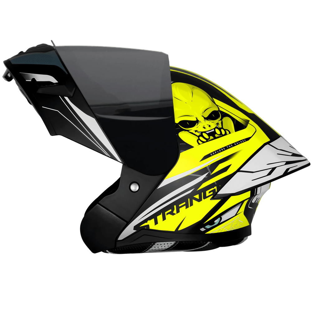 Steelbird Sba 20 Strance Black Neon Flip Up Helmet