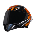 Steelbird Sba 20 Strance Black Orange Flip Up Helmet