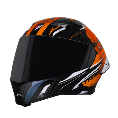 Steelbird Sba 20 Strance Black Orange Flip Up Helmet