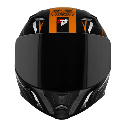 Steelbird Sba 20 Strance Black Orange Flip Up Helmet