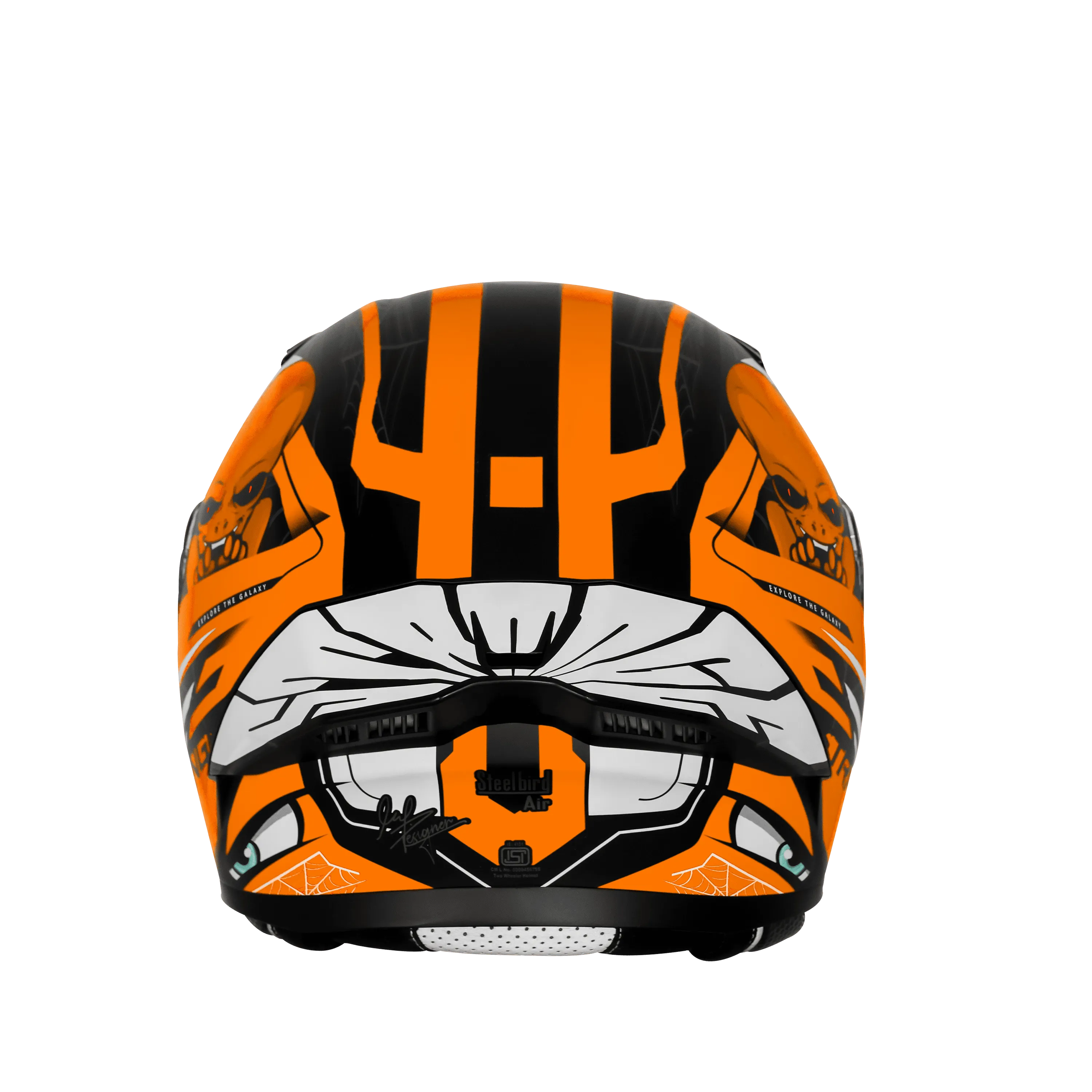 Steelbird Sba 20 Strance Black Orange Flip Up Helmet