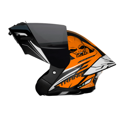 Steelbird Sba 20 Strance Black Orange Flip Up Helmet