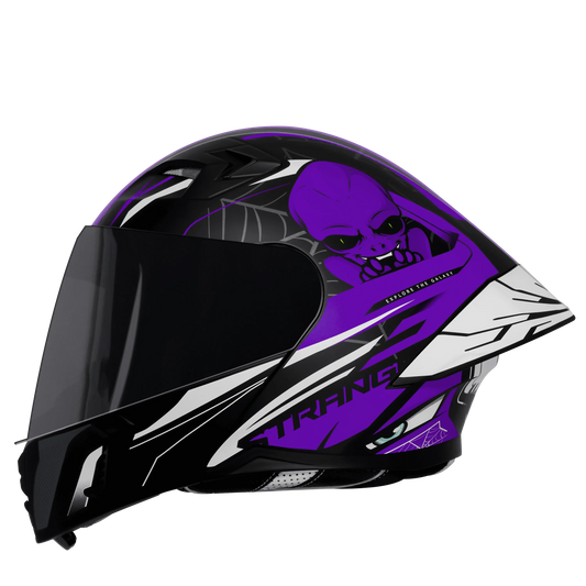 Steelbird Sba 20 Strance Black Purple flip up helmet