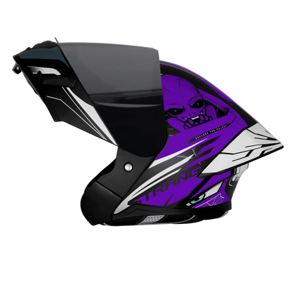 Steelbird Sba 20 Strance Black Purple flip up helmet