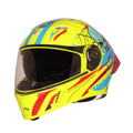 Steelbird Sba 20 Strance Fluo Neon With Cyan Green flip up helmet