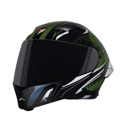 Steelbird Sba 20 Strance Matt Black Battle Green Flip Up Helmet