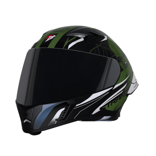 Steelbird Sba 20 Strance Matt Black Battle Green Flip Up Helmet