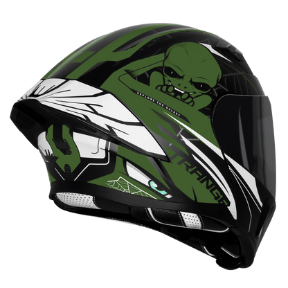 Steelbird Sba 20 Strance Matt Black Battle Green Flip Up Helmet