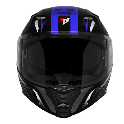 Steelbird Sba 20 Strange Black Blue Flip Up Helmet