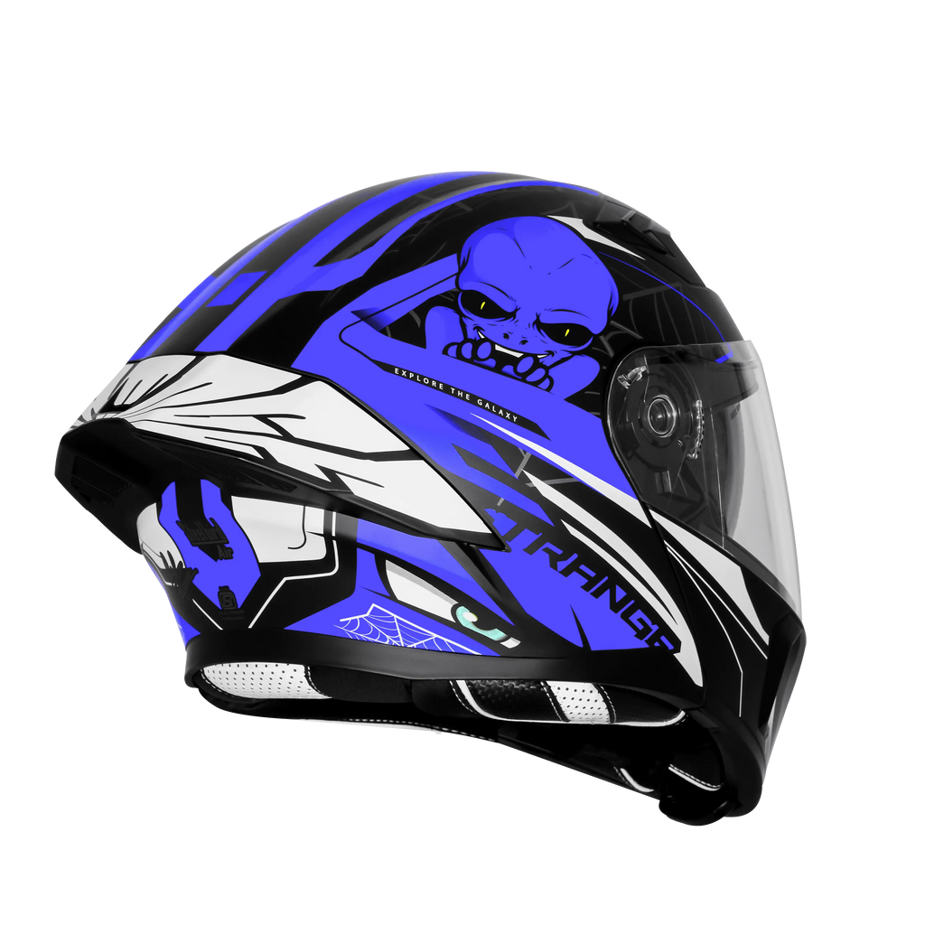 Steelbird Sba 20 Strange Black Blue Flip Up Helmet