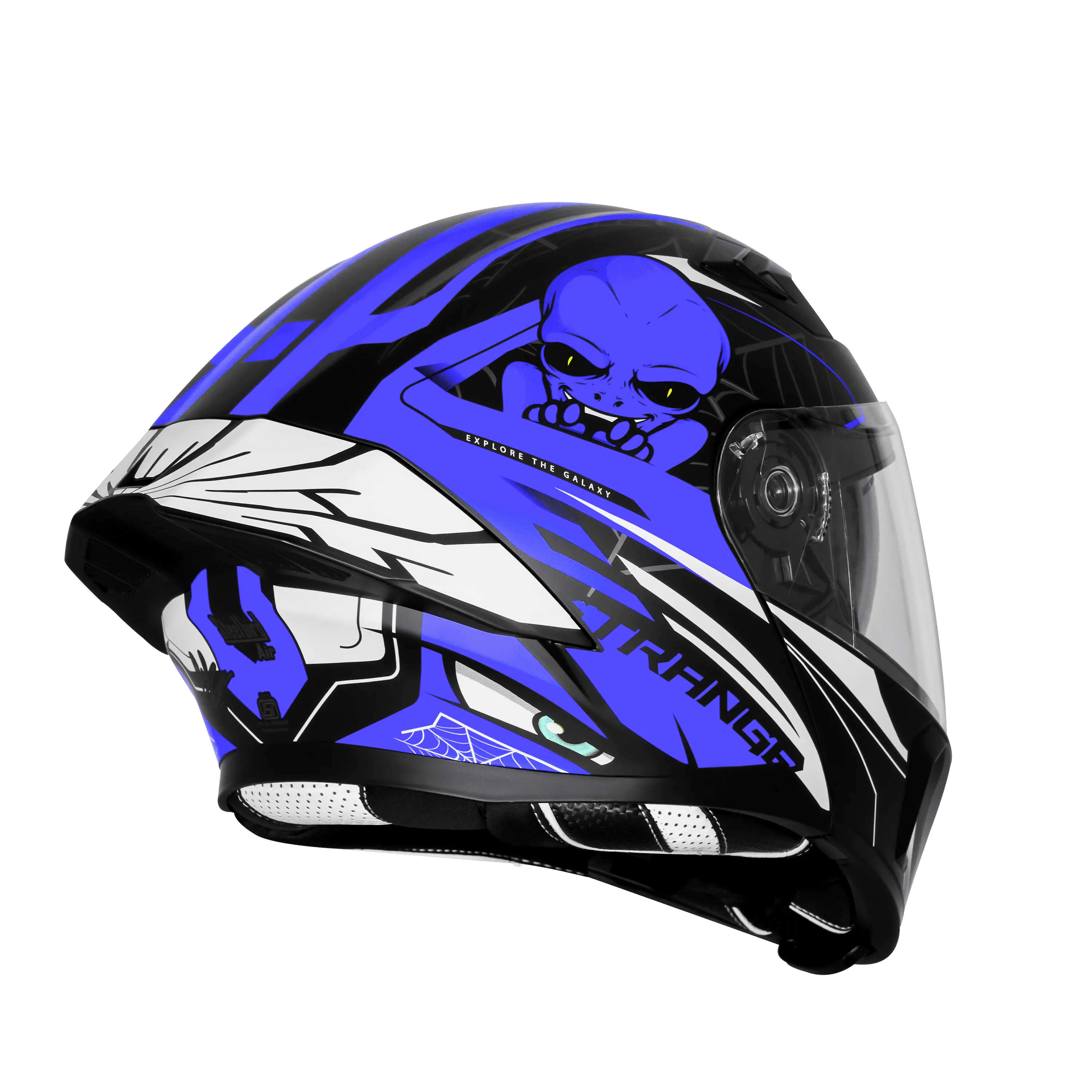 Steelbird Sba 20 Strange Black Blue Flip Up Helmet