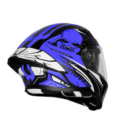 Steelbird Sba 20 Strange Black Blue Flip Up Helmet
