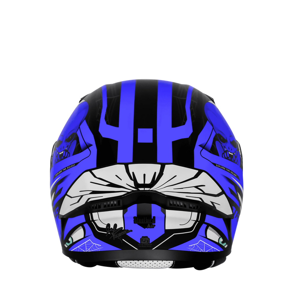 Steelbird Sba 20 Strange Black Blue Flip Up Helmet