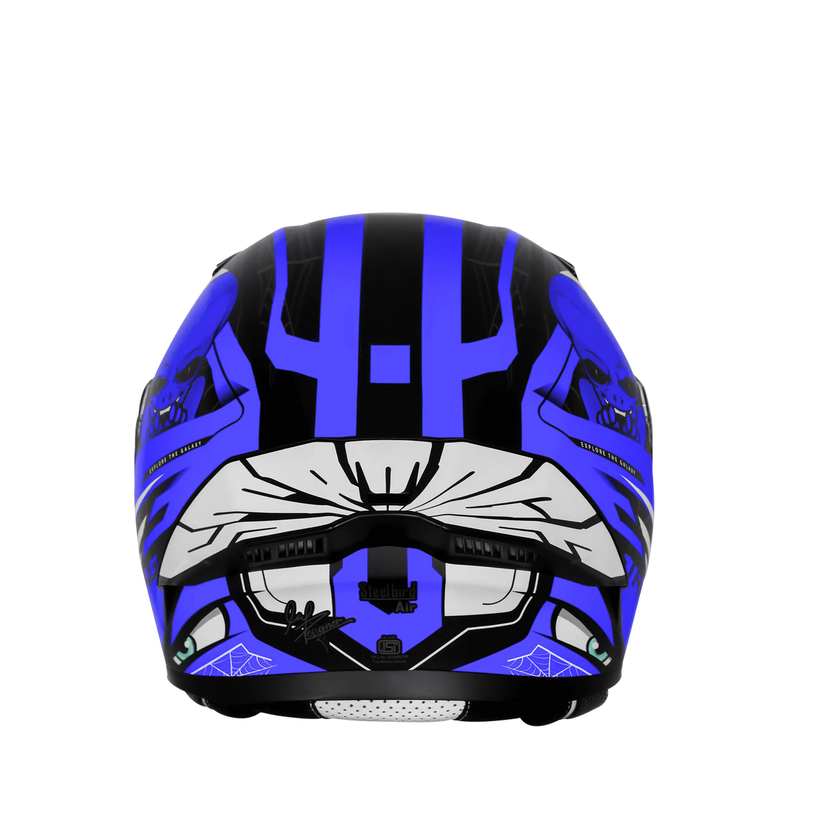 Steelbird Sba 20 Strange Black Blue Flip Up Helmet