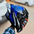 Steelbird Sba 20 Strange Black Blue Flip Up Helmet
