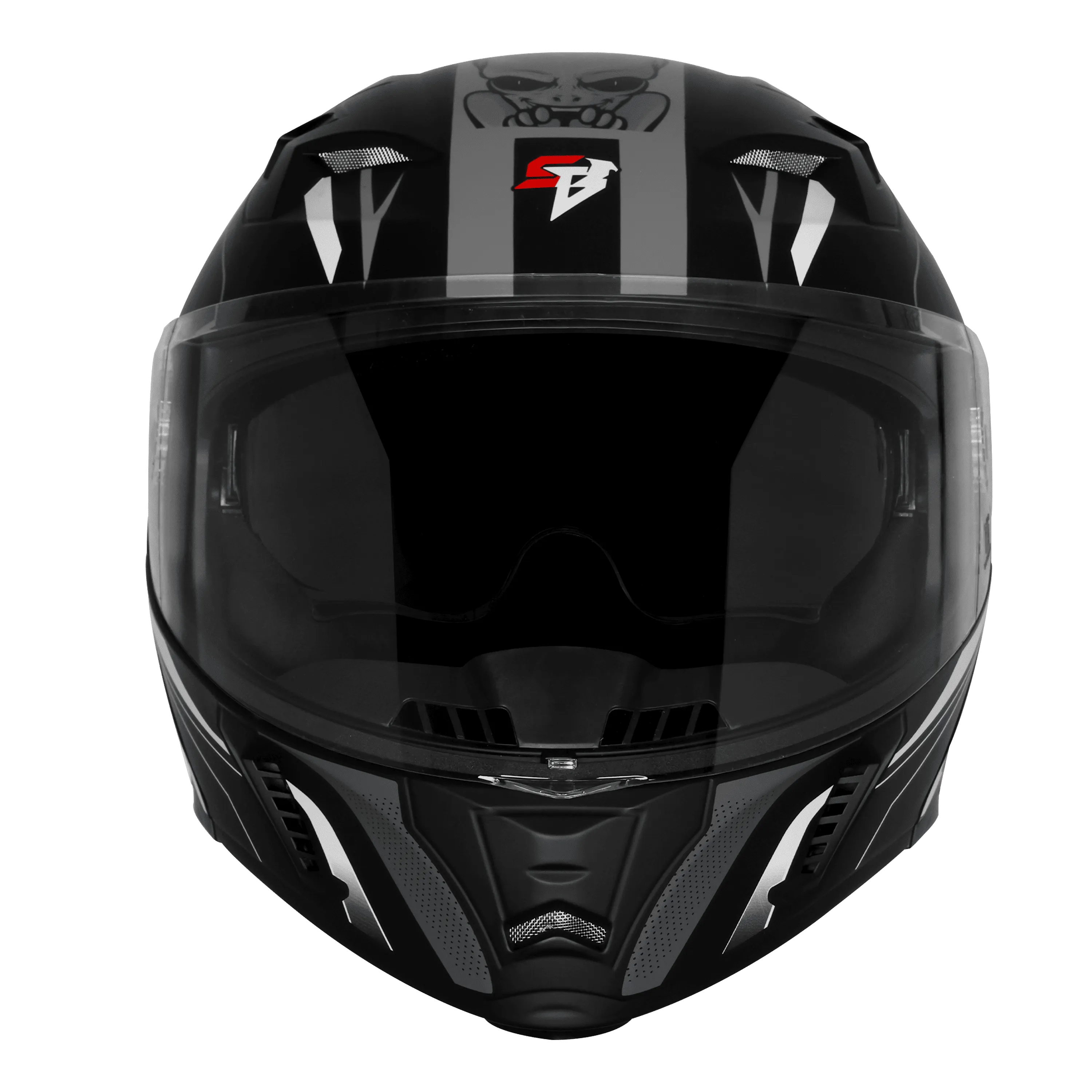 Steelbird Sba 20 Strange Black Gray Full Face Helmet