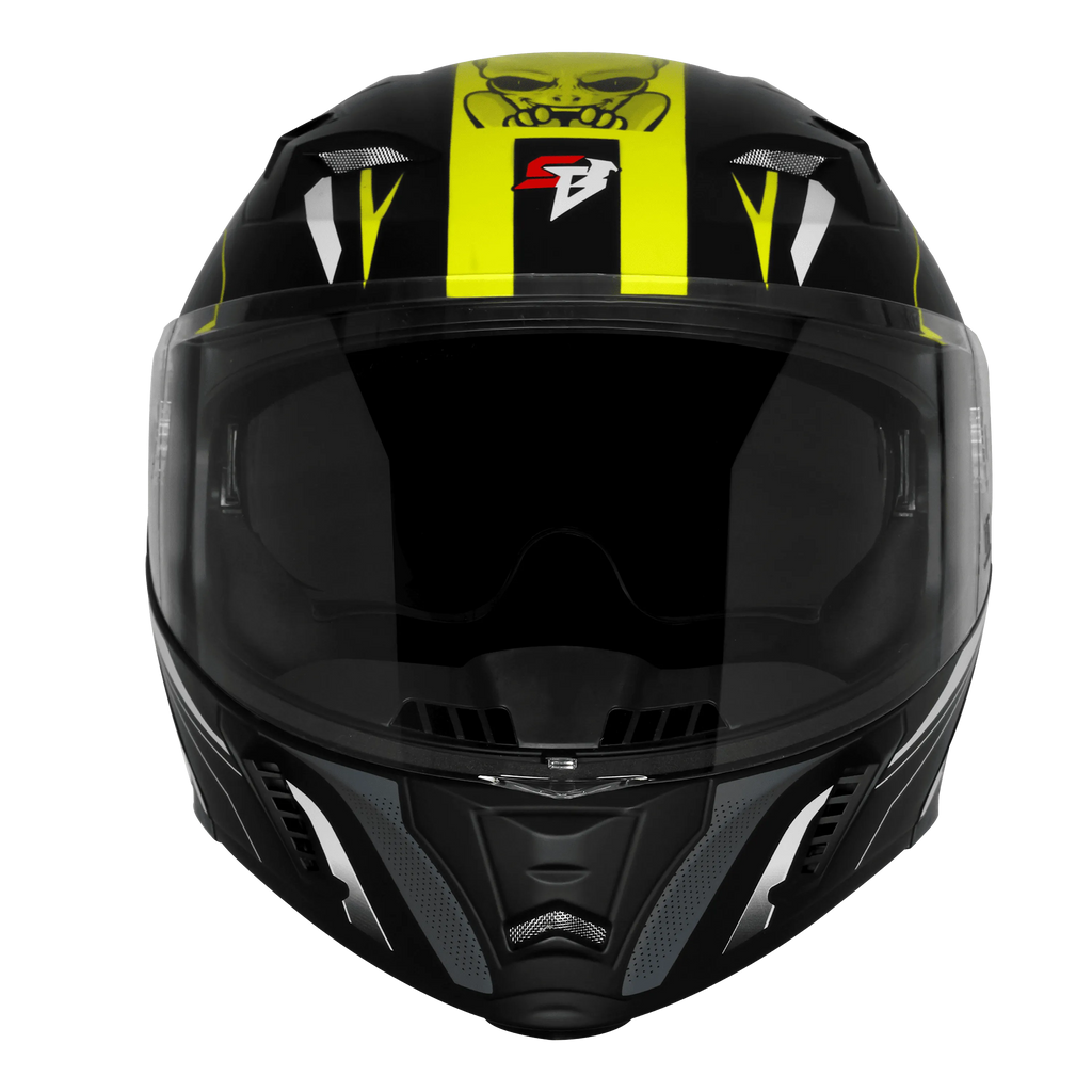 Steelbird Sba 20 Strange Black Neon Full Face Helmet